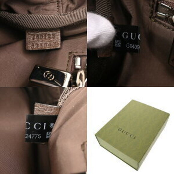 Gucci Shoulder Bag Beige Ebony Brown GG Supreme Leather - Picture 10 of 10